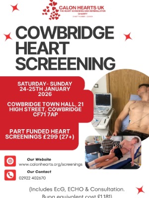25th January - Cowbridge Town Hall - SUBSIDISED RATE for ages 27 years + over