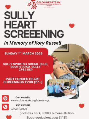 1st March - Sully Sports &  Social Club - SUBSIDISED RATES for ages 27 years + over